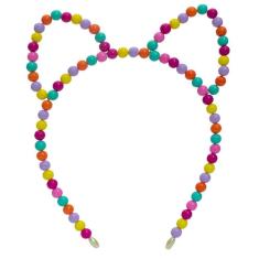 Tiara Orelha Gatinho Infantil Miçanga Colorida Menina 18.05