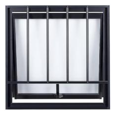 Janela Maxim-ar 1 Secção Central Topsul Vidro Mini Boreal com Grade 50x50cm Esquadrisul