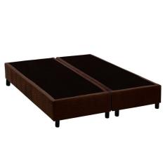 Cama Box Base Queen Universal Suede Brown (158x198x20) - Costa Rica