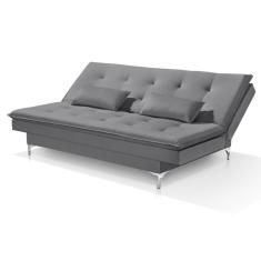 Sofá Cama Bangkok P Quartos E Salas Reclinável 2 Posições Cor cinza