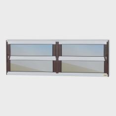 Janela de Alumínio Basculante 2 Seções 40x120cm Vidro Espelhado Elite Brimak