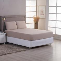 Jogo de Lençol Super King com Elástico e Fronha em Malha 100% Algodão 