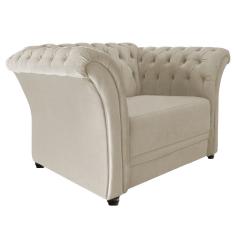 Poltrona Decorativa Chesterfield Sofia Suede Bege Adj Decor
