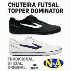 Tênis Futsal Topper Dominator 3 LT Oficial, Branco, 38