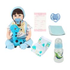 Boneco Bebê Reborn Com Babador Girafa E Acessórios Baby Star