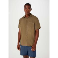 Camisa Básica Hering Manga Curta Slim Em Linho Masculina-Masculino