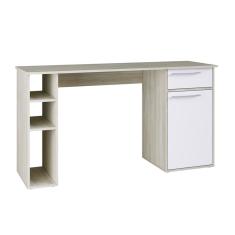 Mesa Escrivaninha 1 Gaveta e 1 Porta Estilare Móveis - Branco com Off White