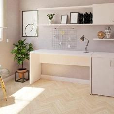 Mesa de Escritório Corp 25mm 130 cm Bramov Móveis Branco