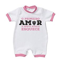 Macacão Bebê Atlético Mg Primeiro Amor Rosa - Torcida Baby