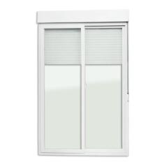 Porta de PVC Integrada de Correr 230x120cm Com 2 vidros lisos temperados ITEC Brimak Branco