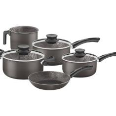 Jogo De Panelas Paris Textura Tramontina 5 Peças Preta