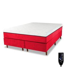 Cama Box e Colchão Magnético Massageador - Therapy Life Basic, Vermelh