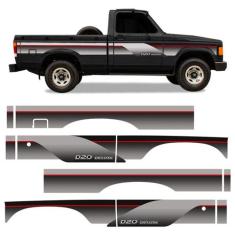 Kit Faixa D20 Deluxe 1995 1996 Adesivos Cinza Cabine Simples - SPORTIN