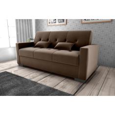 Sofá Cama Lavinia Veludo Marrom E426 - Matrix - LM DECOR