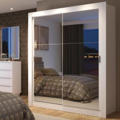 Guarda-Roupa Solteiro Madesa Dallas Plus 2 Portas de Correr de Espelho