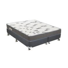 Cama Box King: Colchão Espuma Ortobom D33 Light + Base Crc Suede Gray(186X198)