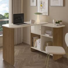 Escrivaninha para Escritório Nomad 114,0cm X 92,0cm X 73,5cm Cinamomo /Off White