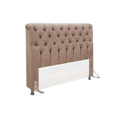 Cabeceira Cama Box Estofada Solteiro Solteiro Imperatriz Suede Bege - Simbal