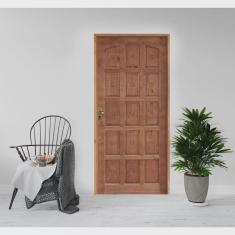 Kit Porta de Madeira 210x82cm Batente 11cm Fechadura Golf Rodam