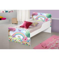 Cama MDF caminha para quarto crianças meninas com colchão adesivada pe