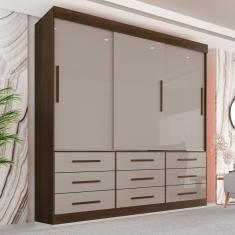 Guarda Roupa Casal 3 Portas 9 Gavetas Luana Savana-off