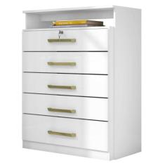 Cômoda 5 Gavetas Triunfo Branco 5090 Demóbile