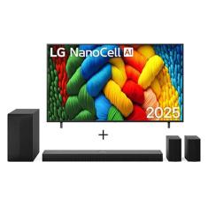 Combo Smart TV LG NanoCell AI NANO80 75" 2025 + Soundbar LG S70TR 5.1.1 canais, AI Sound Pro, Dolby Atmos - 75NANO80ASA.S70TR
