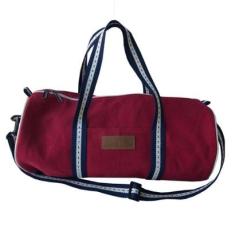 Bolsa de Academia de Lona com Fita Vermelho-Feminino