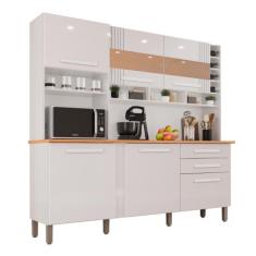 Cozinha 6 Portas 2 Gavetas Amanda Com Espelho - Tudo de Móveis, Branco