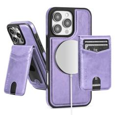 SkyEagle Capa carteira removível 2 em 1 para iPhone 16 Pro da Magsafe com porta-cartões para mulheres e homens, compartimento de crédito com bloqueio de RFID magnético de couro PU, para Apple 16 Pro