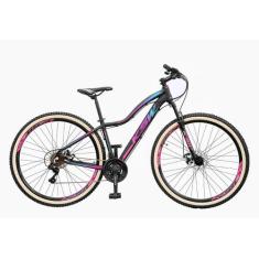 Bicicleta Aro 29 Feminina KSW MWZA 24 Marcha Freio a Disco, Preto, Ros