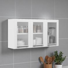Armário de Cozinha em Aço 3 Portas de Vidro 105cm Florença Itatiaia, B