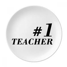 Número 1 Prato de citação para professor de porcelana decorativa Salver Prato de jantar