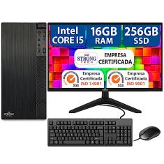 Computador Completo Intel Core i5 16GB SSD 256GB Monitor 17" 4 Núcleos Super Turbo Pc Hdmi Teclado e Mouse Strong Tech