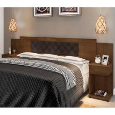 Cabeceira Box Ajustável Giovana Malbec Captonê Marrom