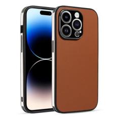 Capa protetora de lente de metal com textura de couro para iPhone 14 13 12 11 Pro Max Slim Capa traseira macia, T3, para iPhone 13