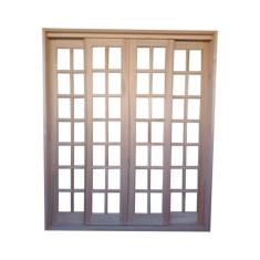 Porta Correr Vidro Mad. Eucalipto 2,15x1,20 Cx14