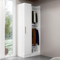 Guarda Roupa Canto Reto 1 Porta Paris Branco