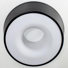 Plafon Sobrepor Redondo 30cm Preto Em Alum nio E Acr lico Par