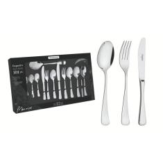 Faqueiro Mônaco 101 Peças em Aço Inox com Facas de Mesa Forjadas Acabamento Brilho Tramontina 66917/030