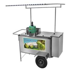 Carrinho de Água de Coco Cefaz Inox Rodas Pneumáticas e Toldo L22P/T