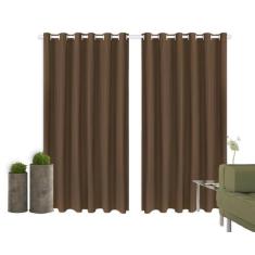 Cortina Corta Luz 2,80m X 2,50m 100% Blackout PVC Tabaco Para Sala Ou 