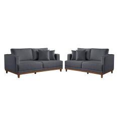 Conjunto Sofás 2 e 3 Lugares Fixo Estofados M-175 Veludo Martins