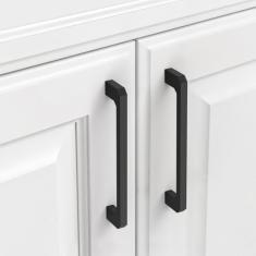 9BUILD Pacote com 10 puxadores de armário de 5 polegadas preto fosco puxadores de armário de cozinha ferragens para armários puxadores de gaveta pretos