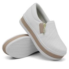 Tênis Slip on Feminino Moda Fashion Casual Calce Fácil Linha Confort E
