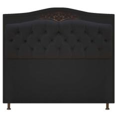 Cabeceira Estofada Yasmim 90cm Solteiro Suede Preto
