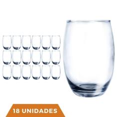 Copo Vidro 450ml Redondo BELLAGIO Jogo com 18 Transparente