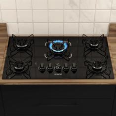 Fogão Cooktop 5 Bocas Itatiaia Essencial Vidro Temperado Preto