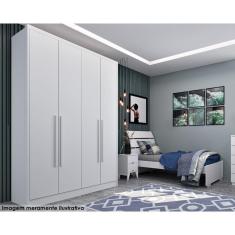 Guarda Roupa 4 Portas e 2 Gavetas Dinamarca Neve - Tcil Móveis