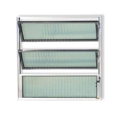 Janela Basculante de Alumínio 60x60cm com Vidro Canelado Anodizado Master Brimak Brilhante
